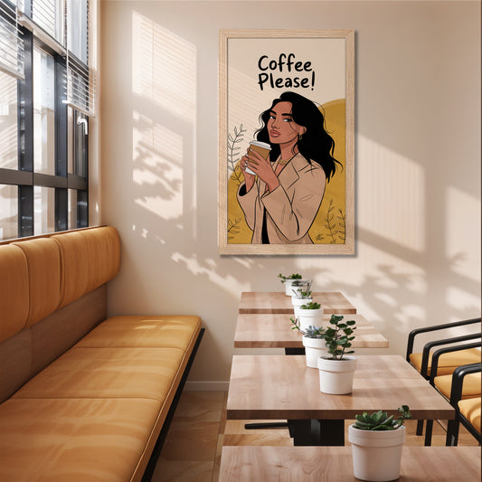 Modern Coffee Girl Illustration