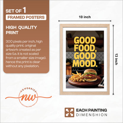 Good Food Good Mood Wall Frame Set of 1
