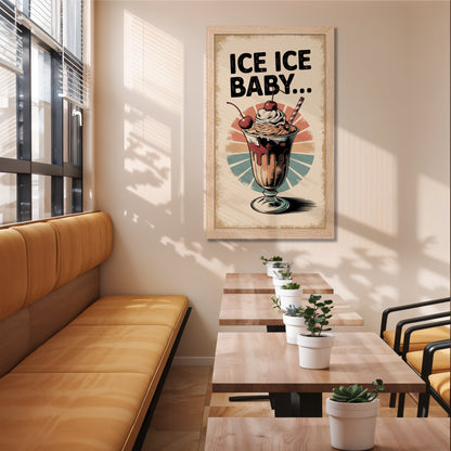 Retro Ice Cream Sundae Wall Frame