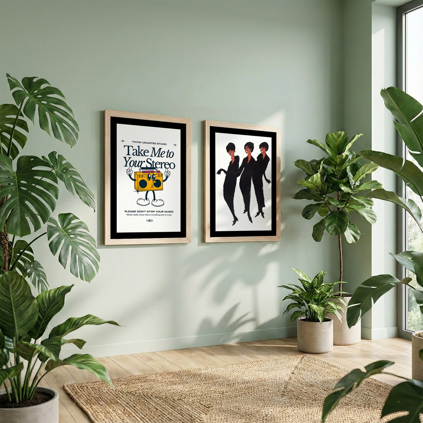 Retro Music & Soul Sisters Wall Art Set