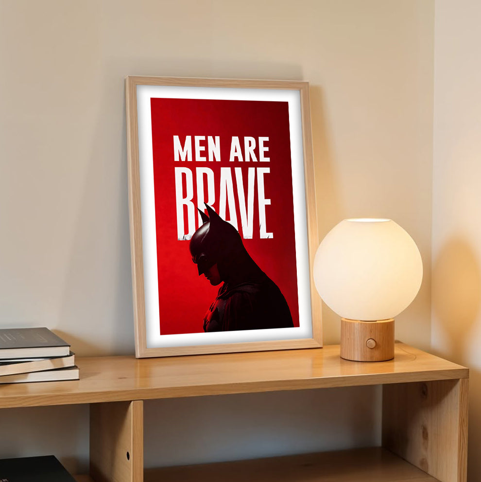 Dark Knight "Men Are Brave" Framed Wall Frame