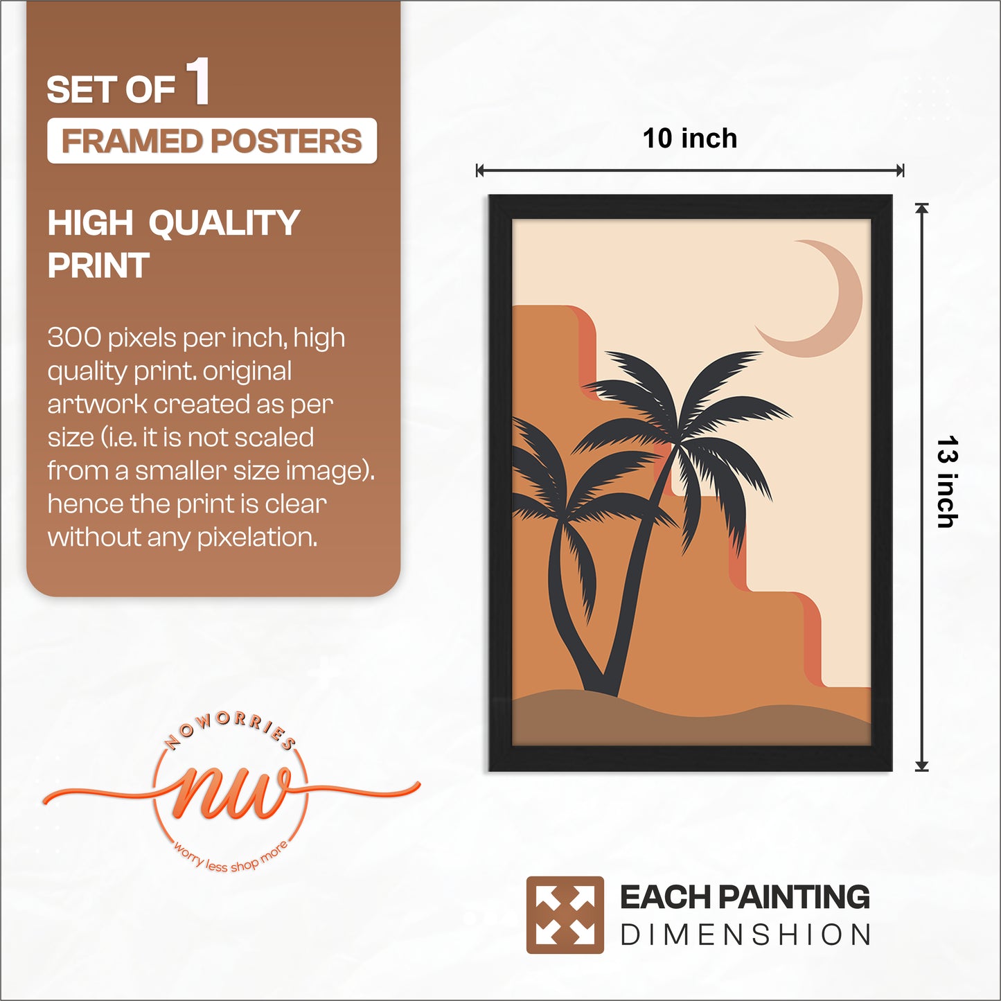 Abstract Tropical Palm Silhouette Wall Art