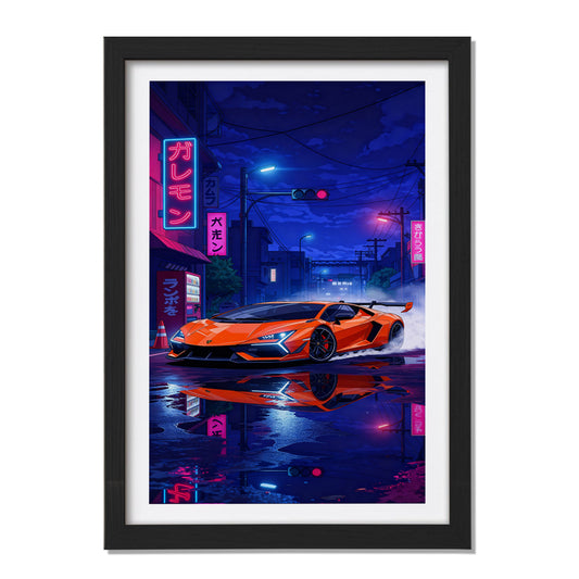 Cyberpunk Lambo Wall Frame