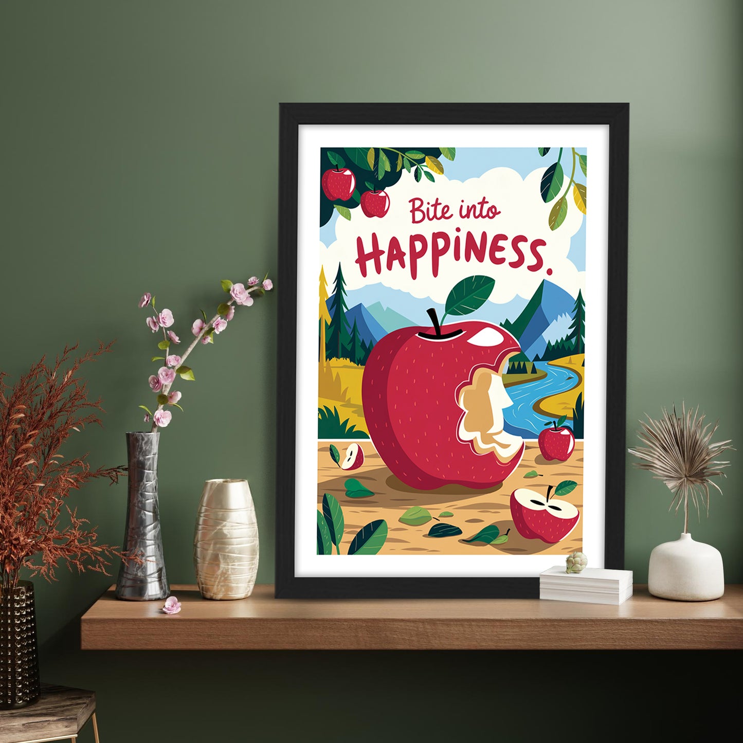 Bite Into Happiness Wall Frame