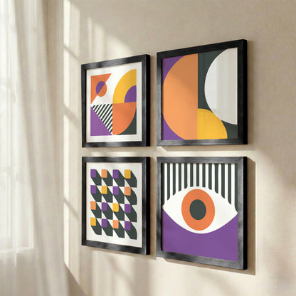 Bold Geometric Modern Wall Frames Set of 4