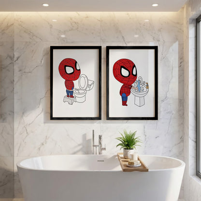 Spider-Man Bathroom Wall Frames Set of 2