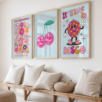 Retro Disco Pop Art Set of 3