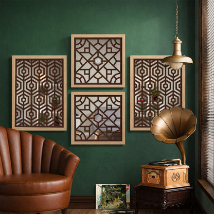 Hexara Mirror Art Set of 4