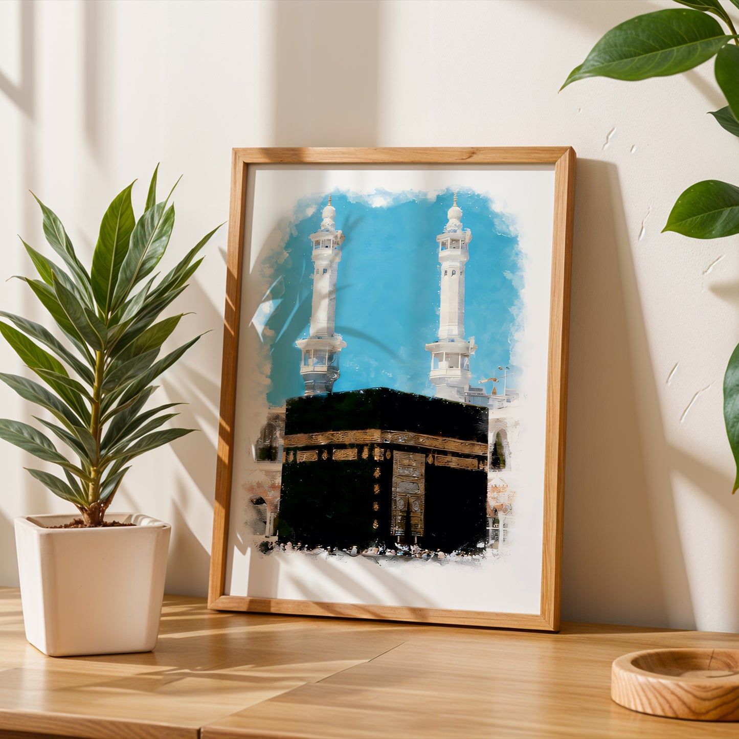 Kaaba Watercolor Islamic Wall Art