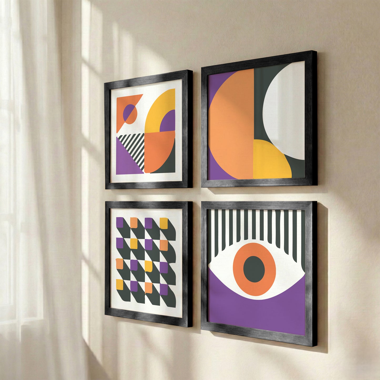 Modern Geometry Wall Art Set of 4