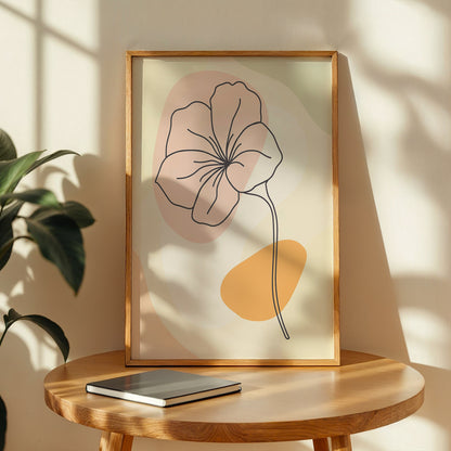 Minimalist Floral Line Art Wall Frame