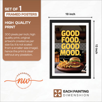 Good Food Good Mood Wall Frame Set of 1