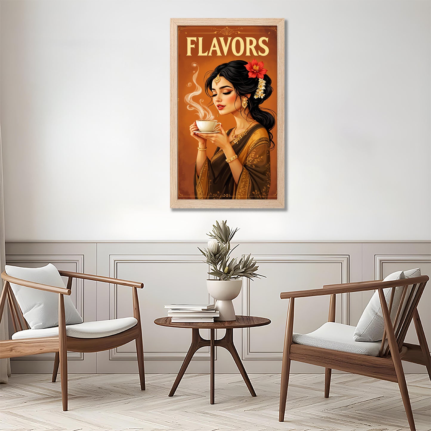 Flavors Tea Lady Art Wall Frame Set of 1