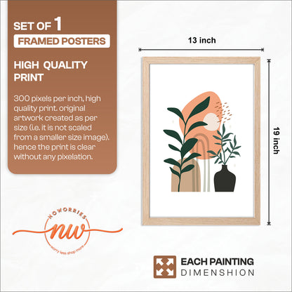 Boho Botanical Vase Wall Frame – Set of 1