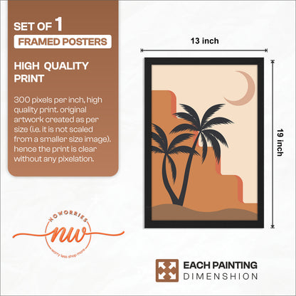 Abstract Tropical Palm Silhouette Wall Art
