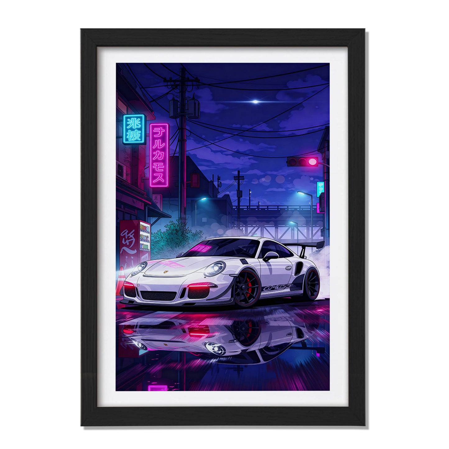 Cyberpunk Porsche Wall Frame