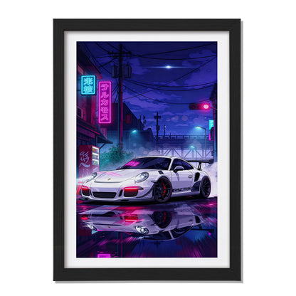 Cyberpunk Porsche Wall Frame