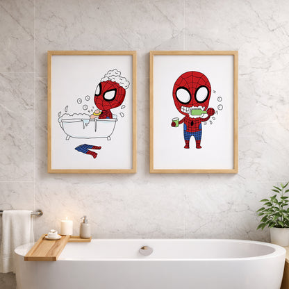 Spider-Man Bathroom Wall Frames Set of 2