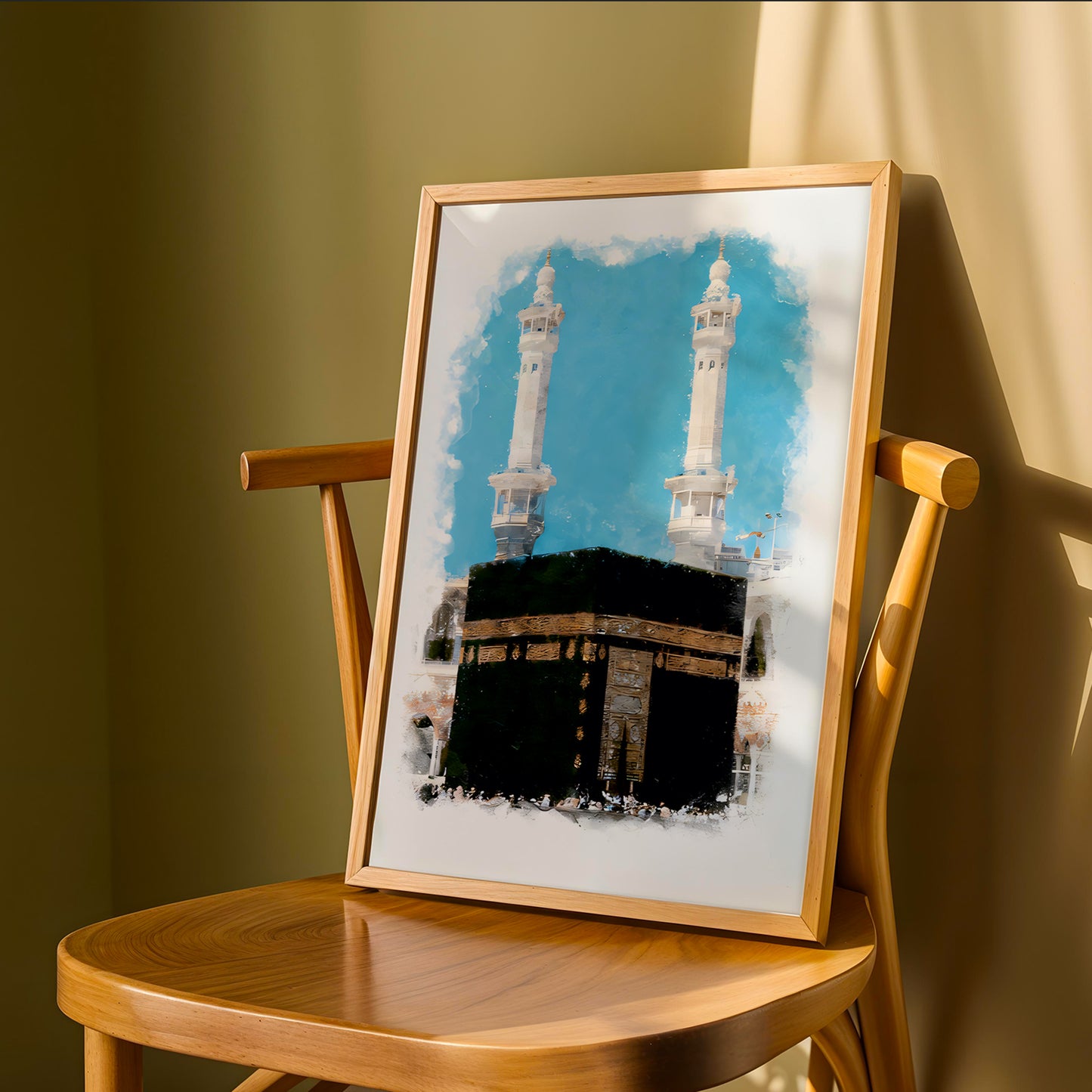 Kaaba Watercolor Islamic Wall Art