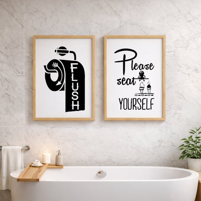 Please Seat Yourself Funny Set of 2