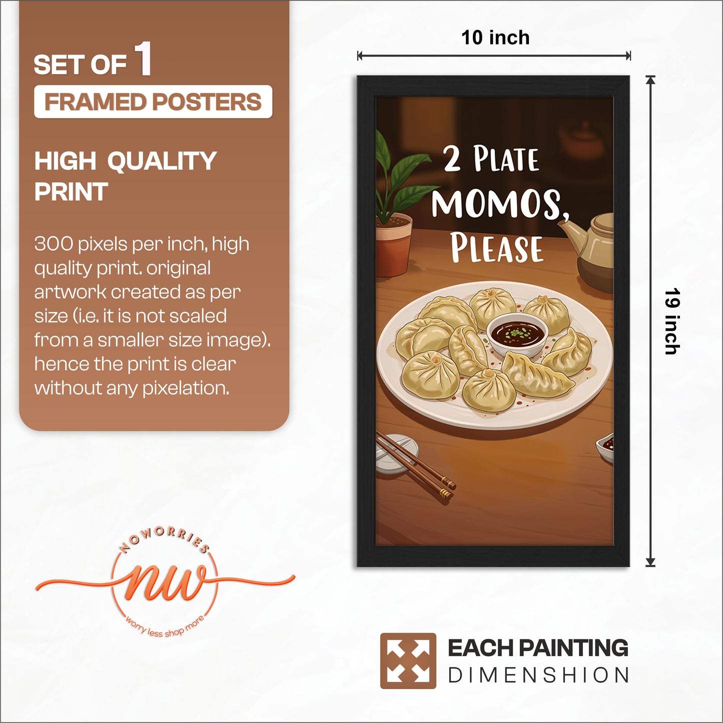 2 Plate Momos Quote Wall Frame Set of 1