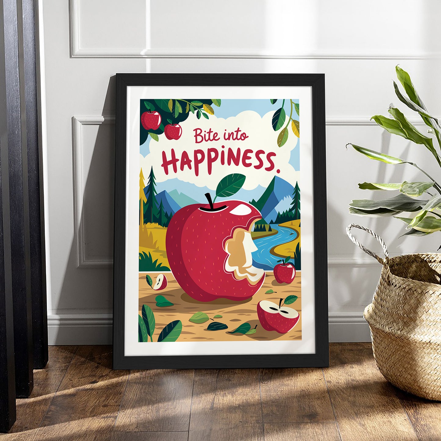 Bite Into Happiness Wall Frame