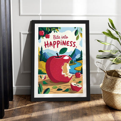 Bite Into Happiness Wall Frame