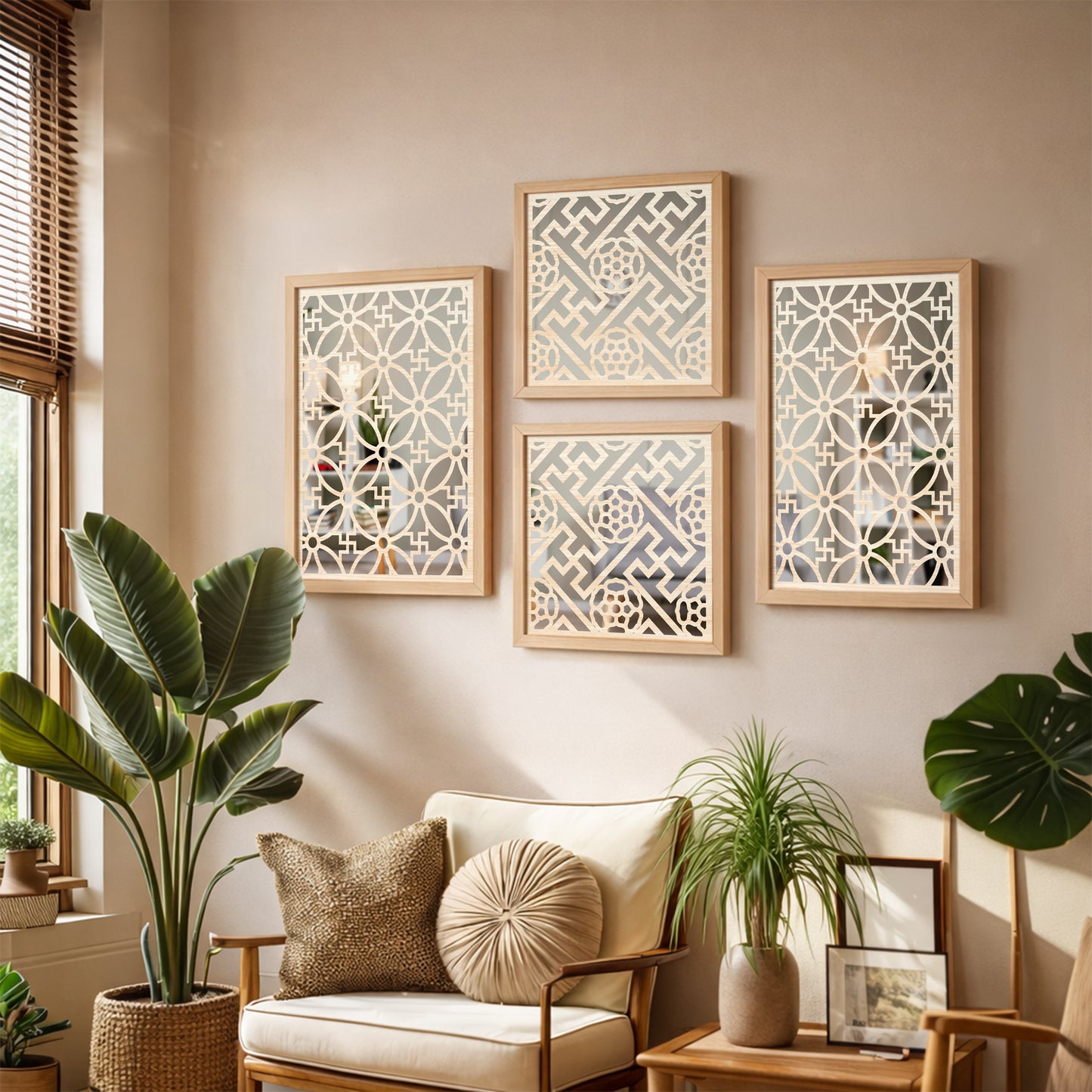 Regal Mirror Art Set of 4