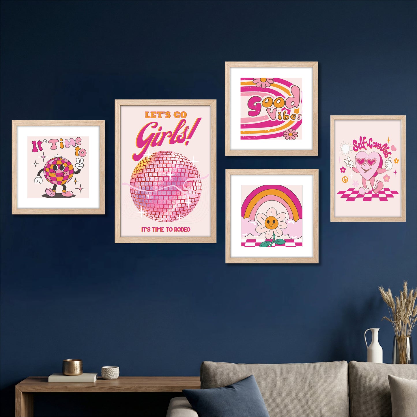 Girly Gallery Wall Set of 5