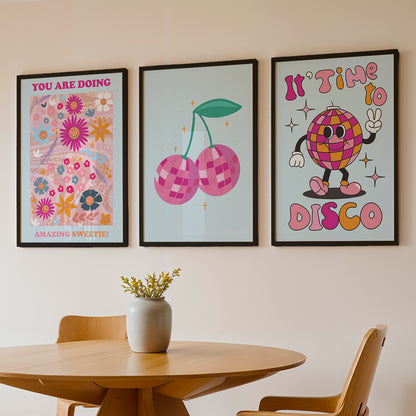 Retro Disco Pop Art Set of 3