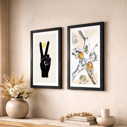 Peace Sign & Social Gathering Wall Art Set