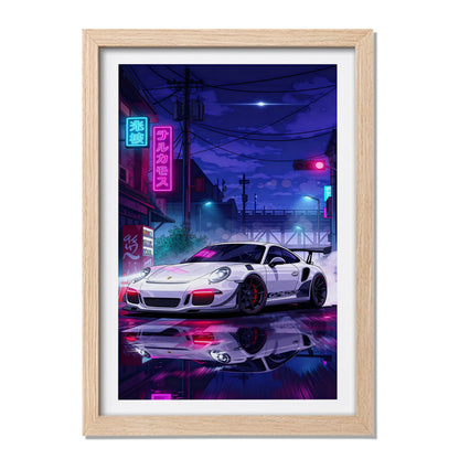 Cyberpunk Porsche Wall Frame