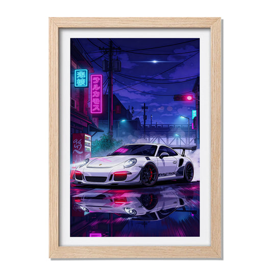 Cyberpunk Porsche Wall Frame