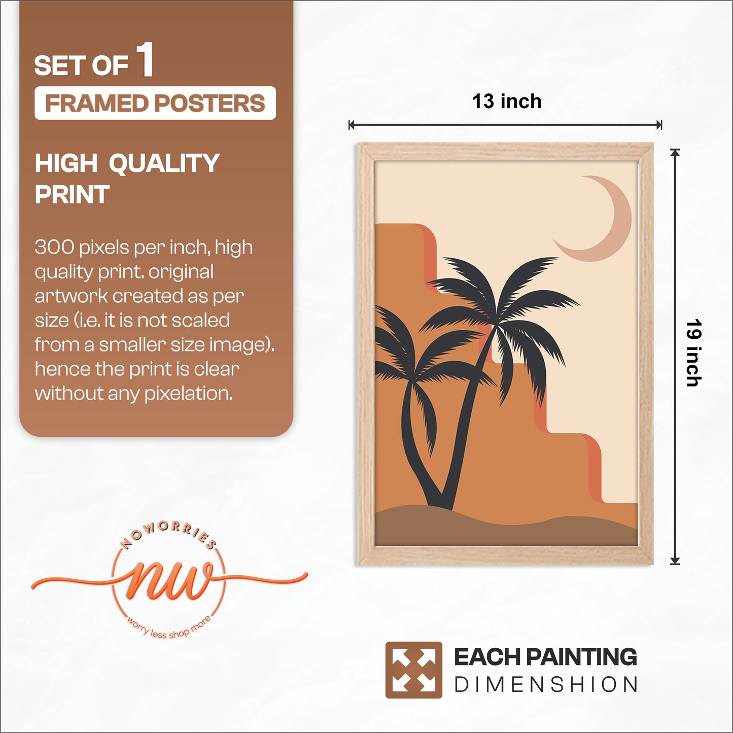 Abstract Tropical Palm Silhouette Wall Art