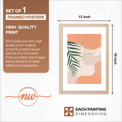 Abstract Palm Leaf Wall Frame – Set of 1