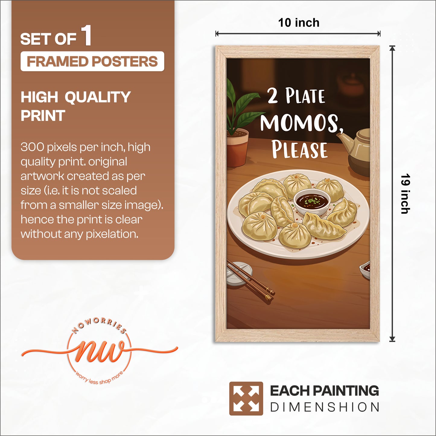 2 Plate Momos Quote Wall Frame Set of 1