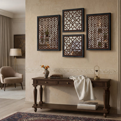 Hexara Mirror Art Set of 4