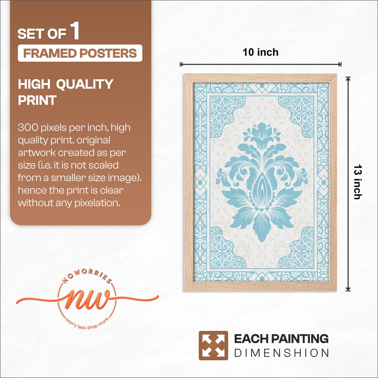 Blue Ornamental Pattern Frame