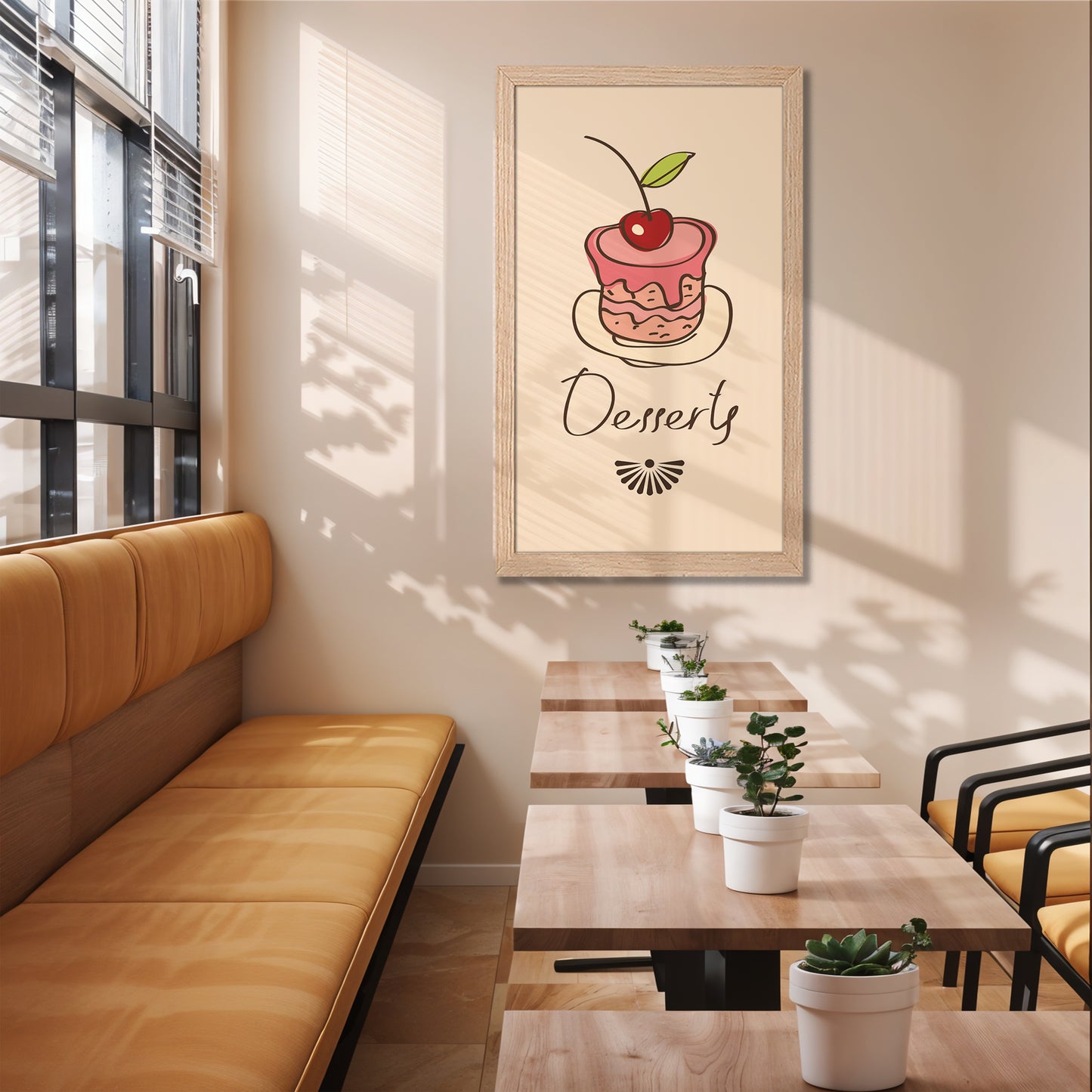 Dessert Illustration Wall Frame Set of 1