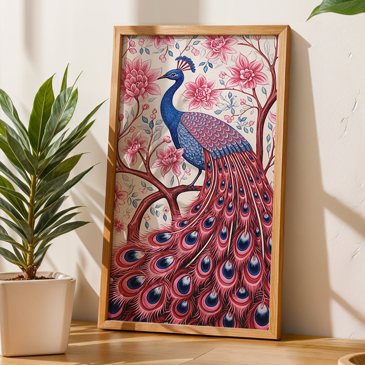 Blush Peacock Wall Frame