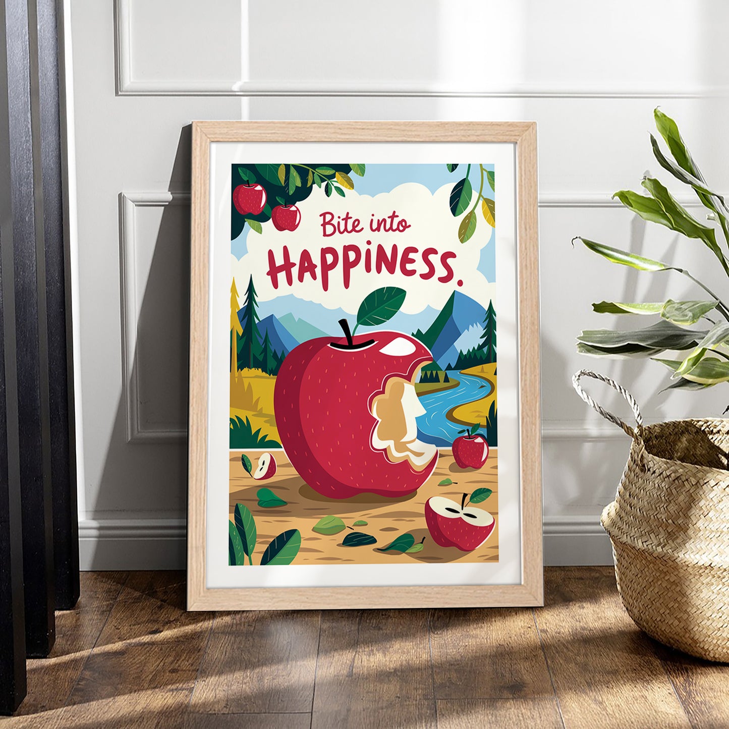 Bite Into Happiness Wall Frame