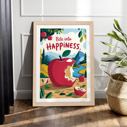 Bite Into Happiness Wall Frame