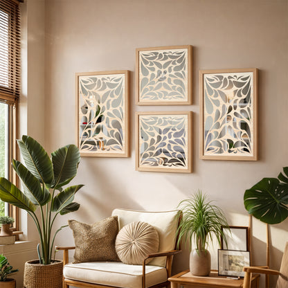 Leaf Motif Mirror Collection Set of 4