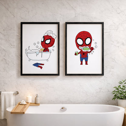 Spider-Man Bathroom Wall Frames Set of 2