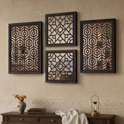Hexara Mirror Art Set of 4