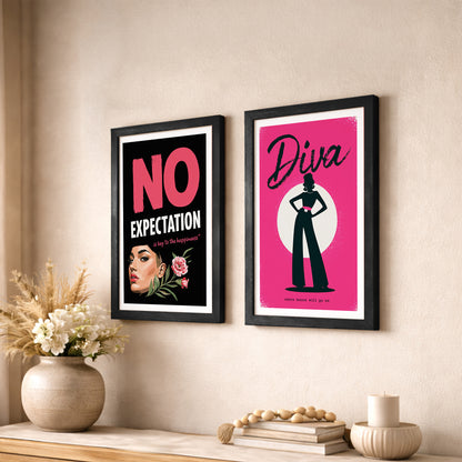 Diva Motivational Wall Art Set of 2