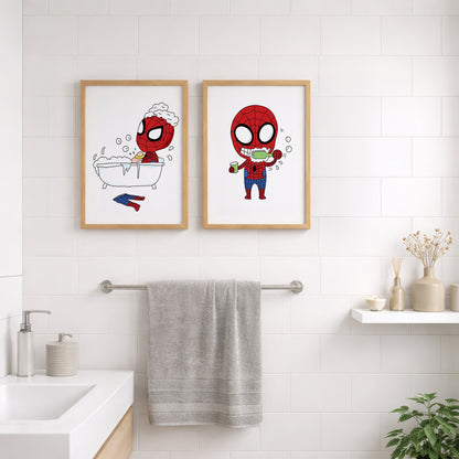 Spider-Man Bathroom Wall Frames Set of 2