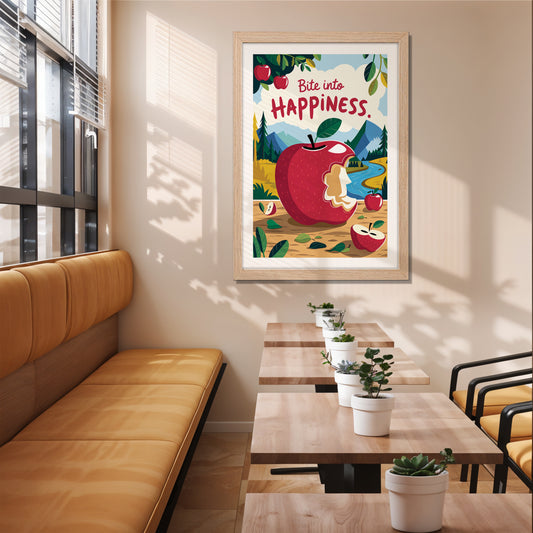 Bite Into Happiness Wall Frame