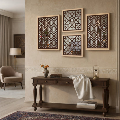 Hexara Mirror Art Set of 4