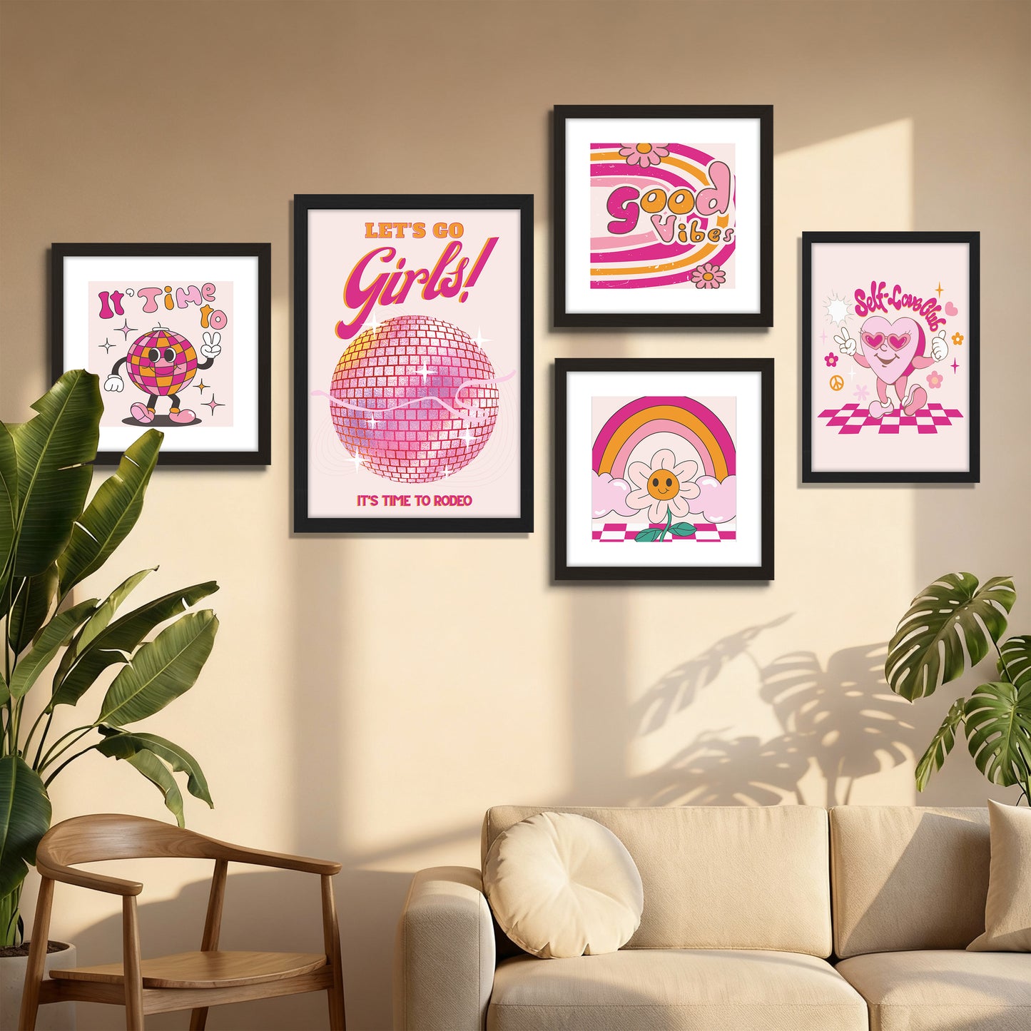 Girly Gallery Wall Set of 5